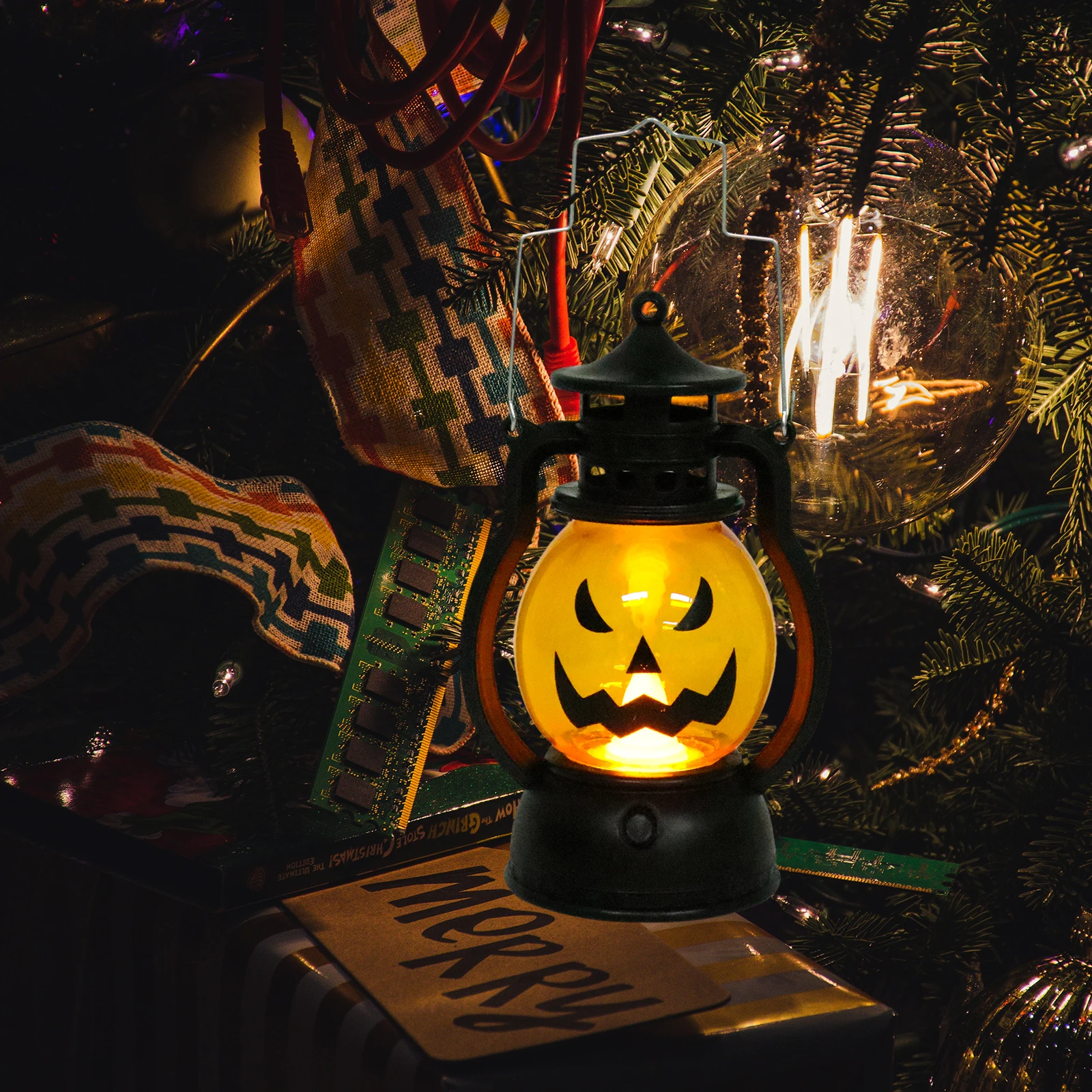 

3Pcs Halloween Pumpkin Skull Lamps Sturdy Black Festival Pumpkin Decoration Lamps Halloween Party Lights Party Decors
