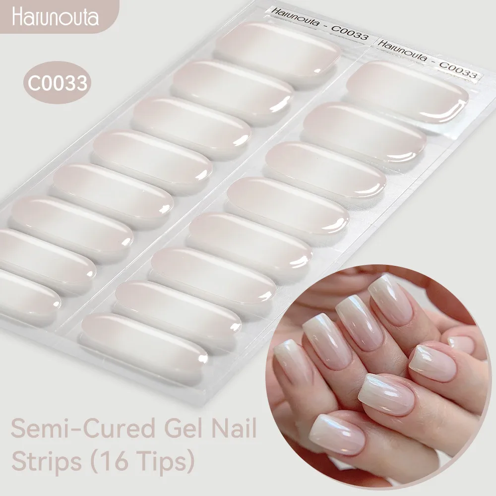 

Harunouta Gradient Semi Cured Gel Nail Sticker Long-Lasting UV Nail Sticker UV/LED Extension Gel Nail Foil Gel Polish Full Cover