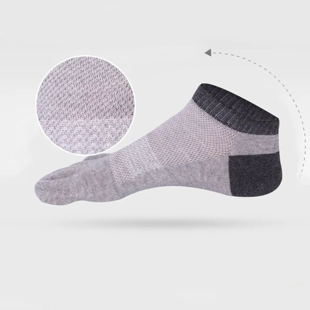 Ankle Short Anti-slip Invisible Mesh Toe Socks Five-Finger Socks Mesh Socks Five Toe Socks Men's Socks