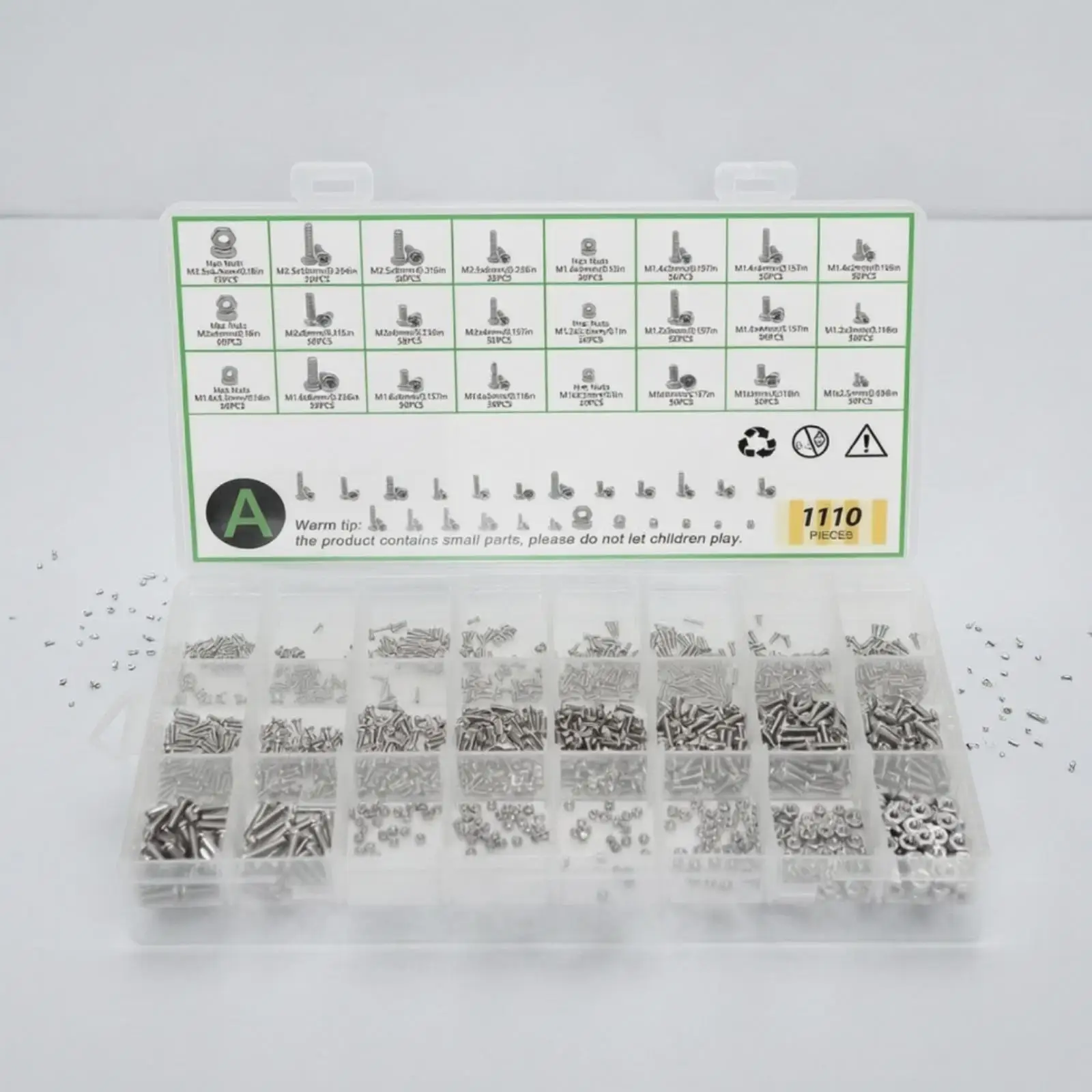 Stainless Steel Metric Screws Nuts Assortment M1 M2.5