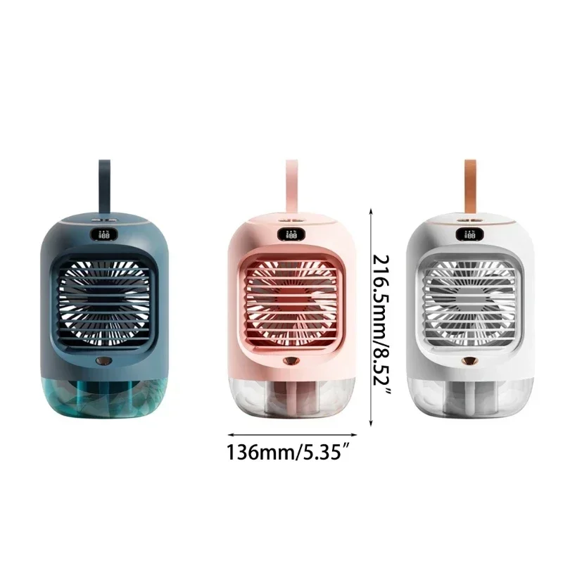 Ricarica USB portatile Ventilatore ricaricabile a 3 velocità Ventilatore da tavolo portatile per studenti Ventola di raffreddamento bagnata per interni ed esterni