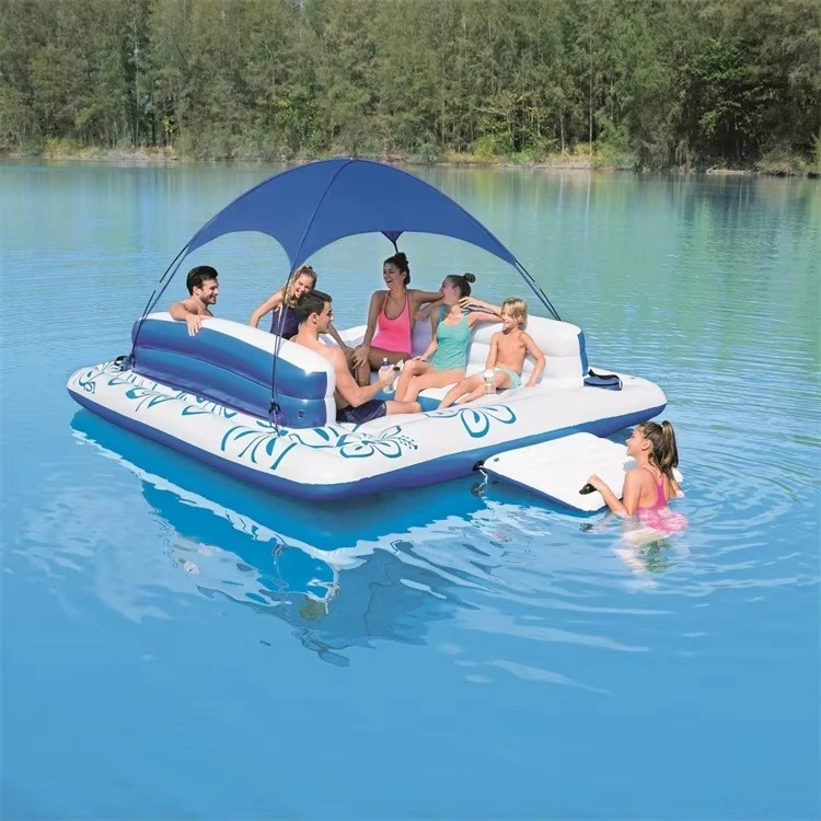 

New Custom Huge Party Inflatable Lake Pool River Floating Bed/tent Island 6 Person Float in Water Outdoor