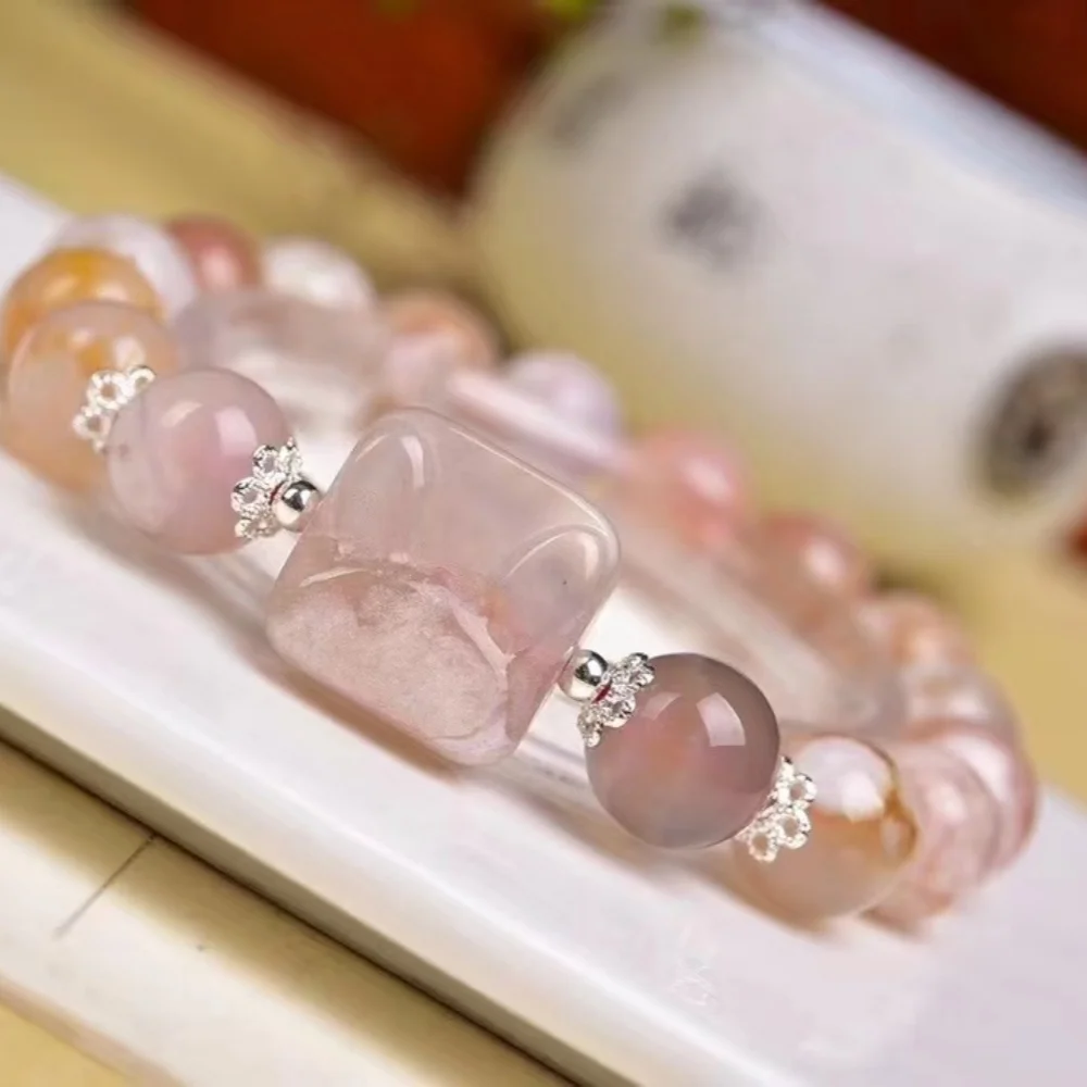 

10mm flower agate bunny bracelets home decoration spiritual healing crystal