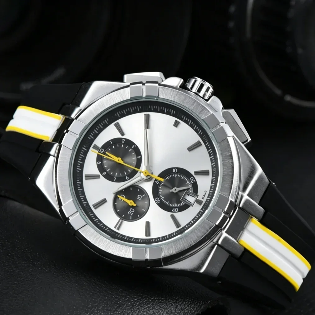 Casual Sport Chronograph Watch Men with Multiple Color Options Silicone Strap 2026 New Men's Chronograph Watch, Multifunction Business Sport Wristwatch with Leather/Rubber Strap, Casual Male Dress Clock - view 3