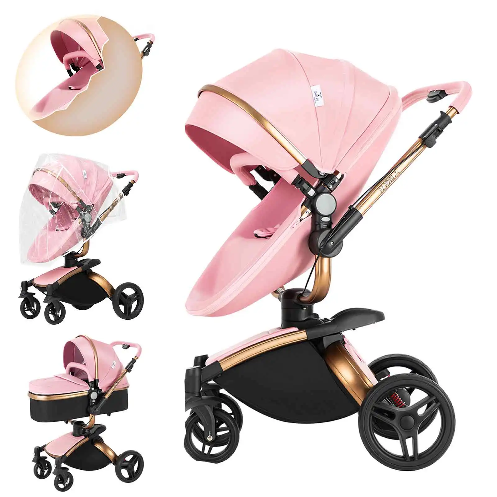 

Baby Stroller 2 In 1 Baby Accessories Stroller For Newborns 360° Swivel Baby Stroller Lightweight Stroller Multiple Stroller