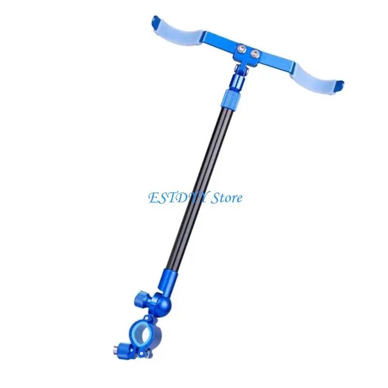 

G6DE Boats Fishing Rod Holder Rack Aluminum Bracket Hold 2 Rod Rotating Rack