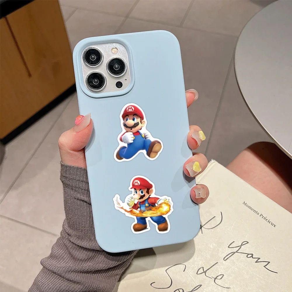 Super Mario Bros Stickers Kawaii Luigi Yoshi Skateboard Bicycle Guitar Laptop Waterproof Stiker Anime Stickers Graffiti