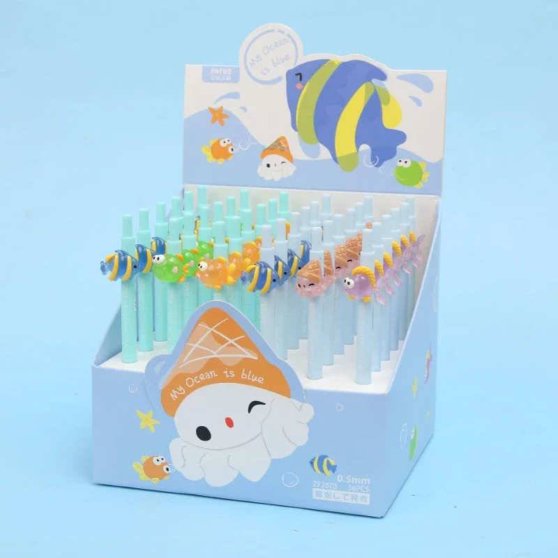 36PCS Marine animal modeling Rollerball pen student writing office supplies pen