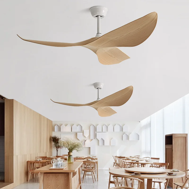 Modern Ceiling Fan Without Lamp Black White Ceiling Fan With Remote 6 Speed Adjustable Living Room Decorative Fan