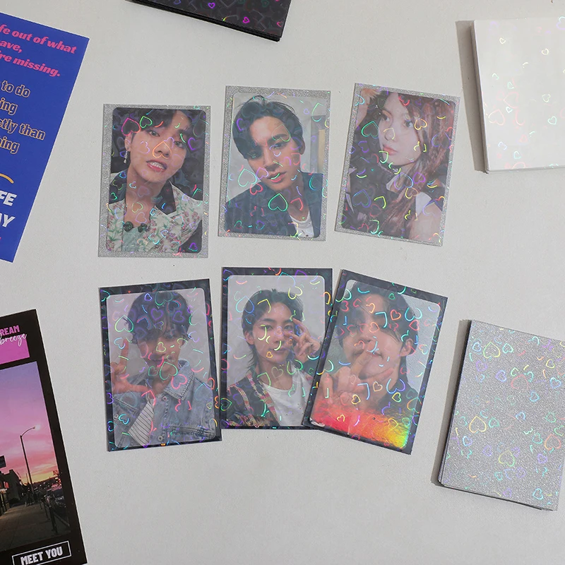 20Pcs Card Sleeves 61x91mm 20C New Heart Holder For Postcards Films Photocard Game Cards Protector