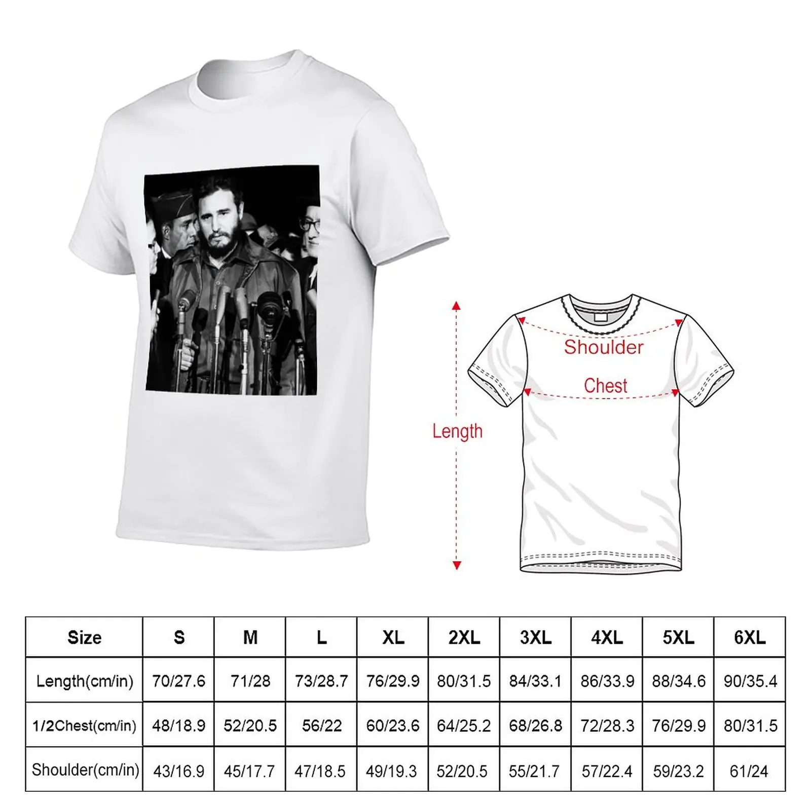 New Fidel Castro - MATS Terminal, Washington 1959 T-Shirt kawaii clothes summer top tops korean fashion mens clothes