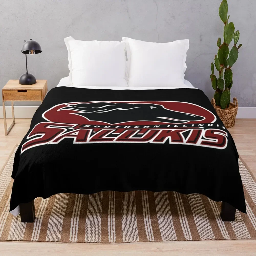 

southern illinois salukis shirt Throw Blanket Soft Plush Plaid Winter beds Stuffeds Luxury Designer Blankets