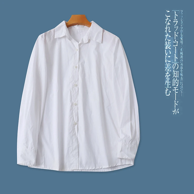 

Faionable Simple Long Sve irt, весенне-осенняя новая женская одежда, универсальный воротник на одной пуговице, прямой крой