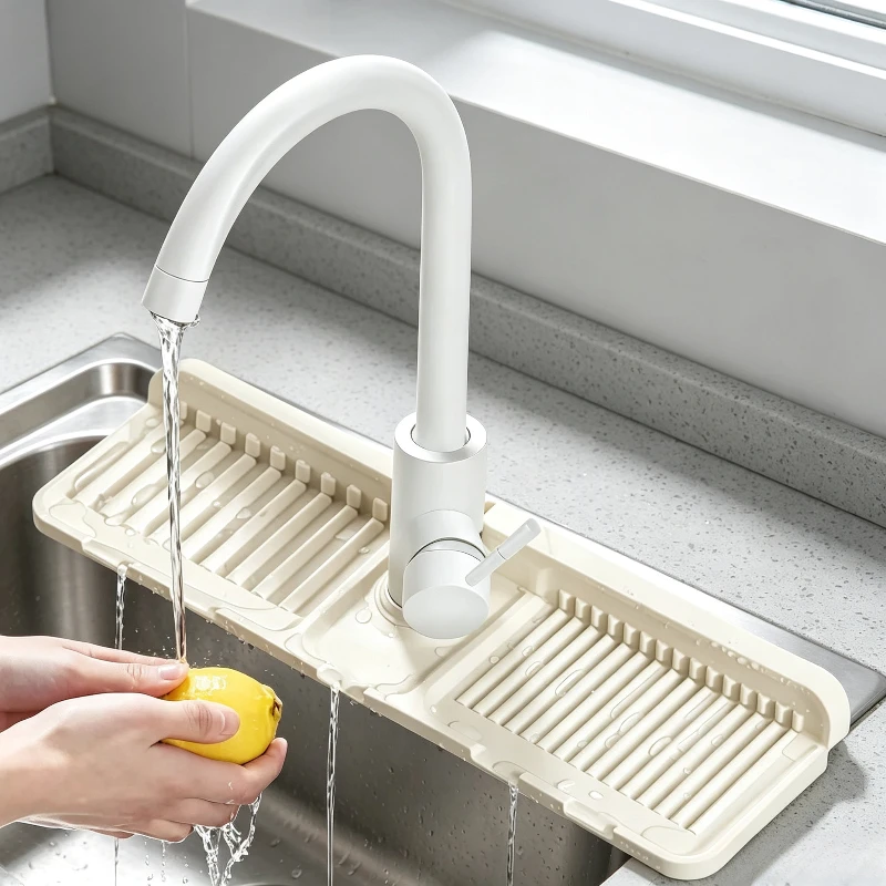 1 Stück Küchenarmatur-Trockenmatte Arbeitsplatten-Spritzschutz Saugfähige Unterlage Rutschfeste Schimmelresistente Spülbecken-Abtropfmatte