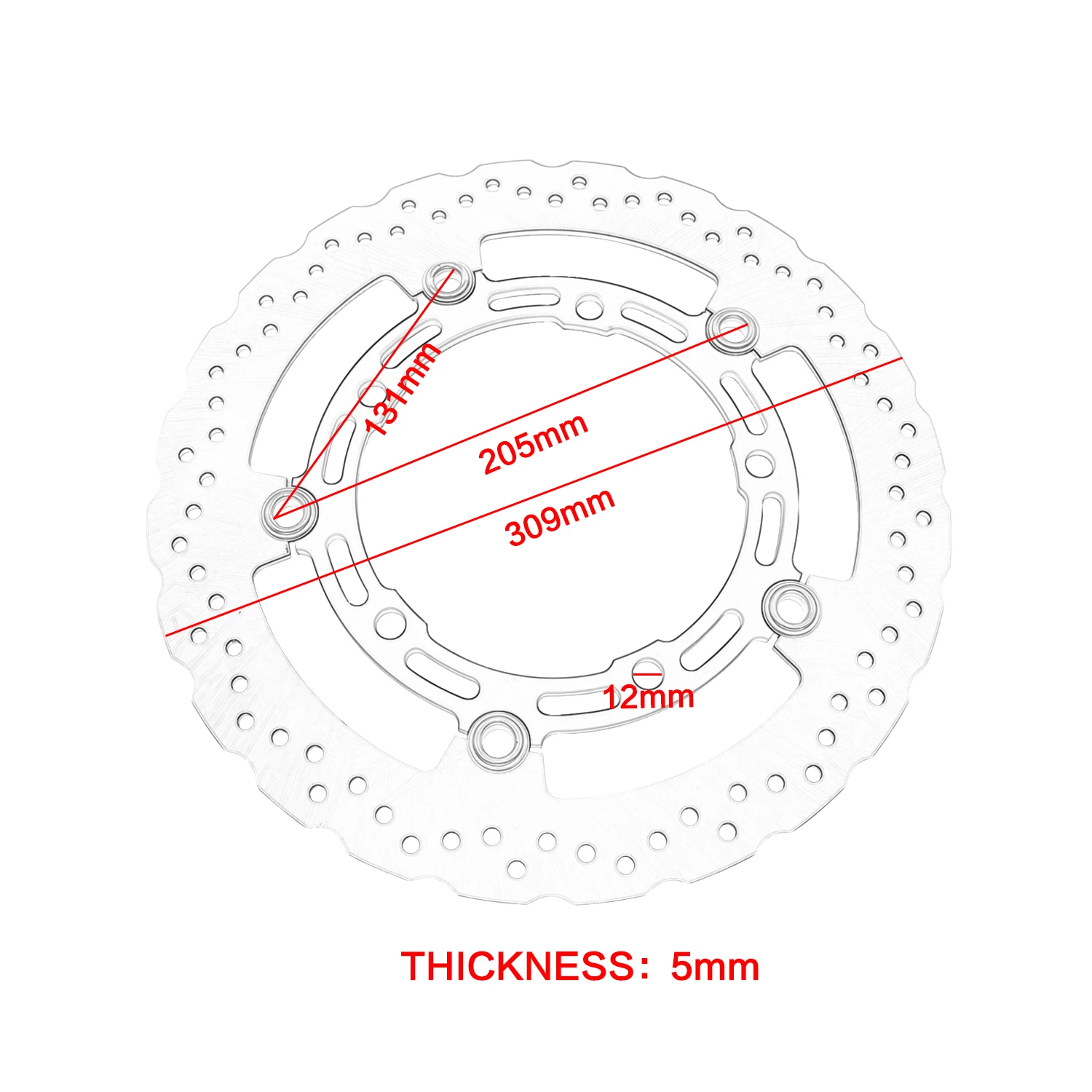 309mm Front Brake Disc Rotor For Kawasaki Ninja 400 EX 400 - ABS 2017-2021 Ninja400 KRT EX400 - ABS KRT 2018 2019 2020 2021