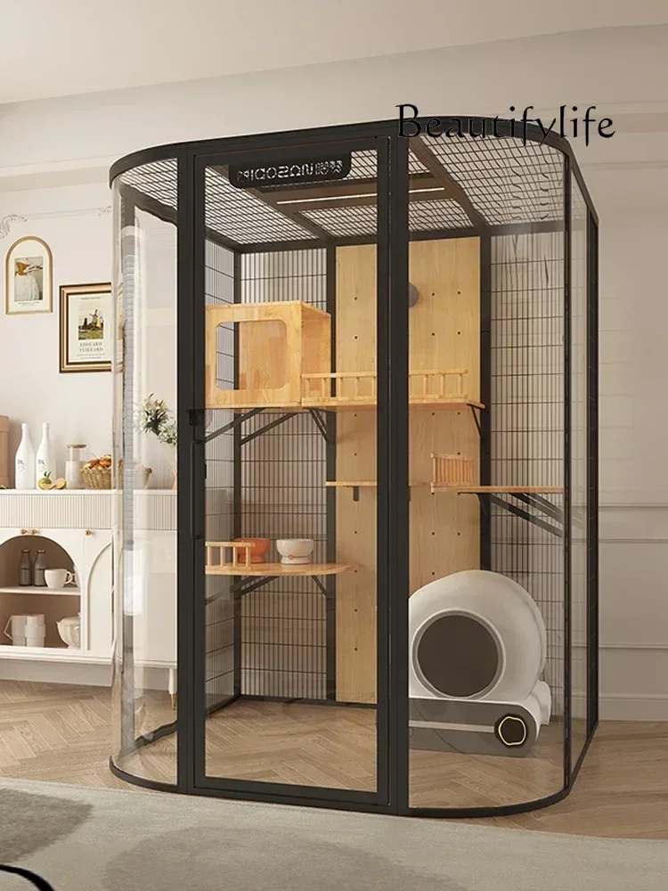 

N Luxury panoramic oversized free space cat villa home cat cage cat glass house customization