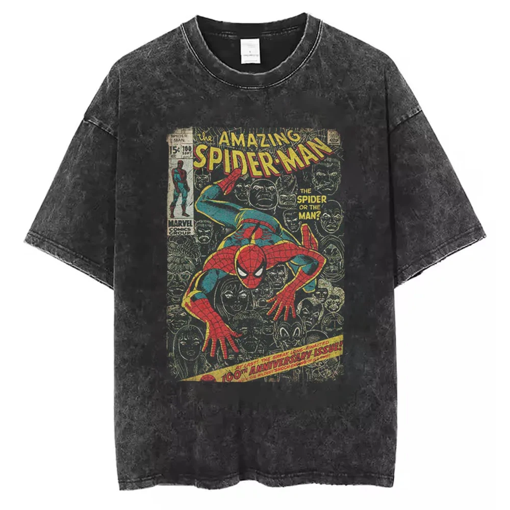 

Vintage Spider-Man Comic Retro Comic Men Print T Shirts Merch Spiderman Loose Tees for Men Women Cotton Harajuku Y2k T-shirts