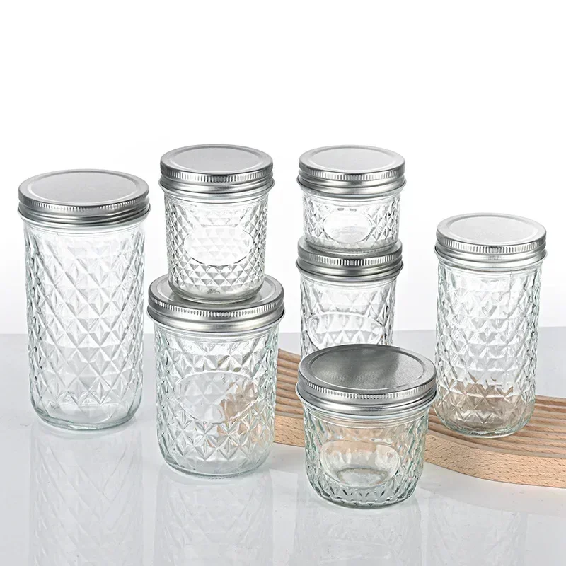 Glass Mason Jars 12/17/22 Oz Cannings Jellys with Food Grade Safe Metal Lids Honey Wedding Favors Shower Diy Spices Jar