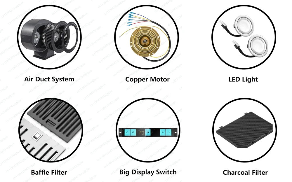 Downdraft Kitchen Range Hood 30 Inch - Tempered Glass & Stainless Steel, Ductless/Ducted