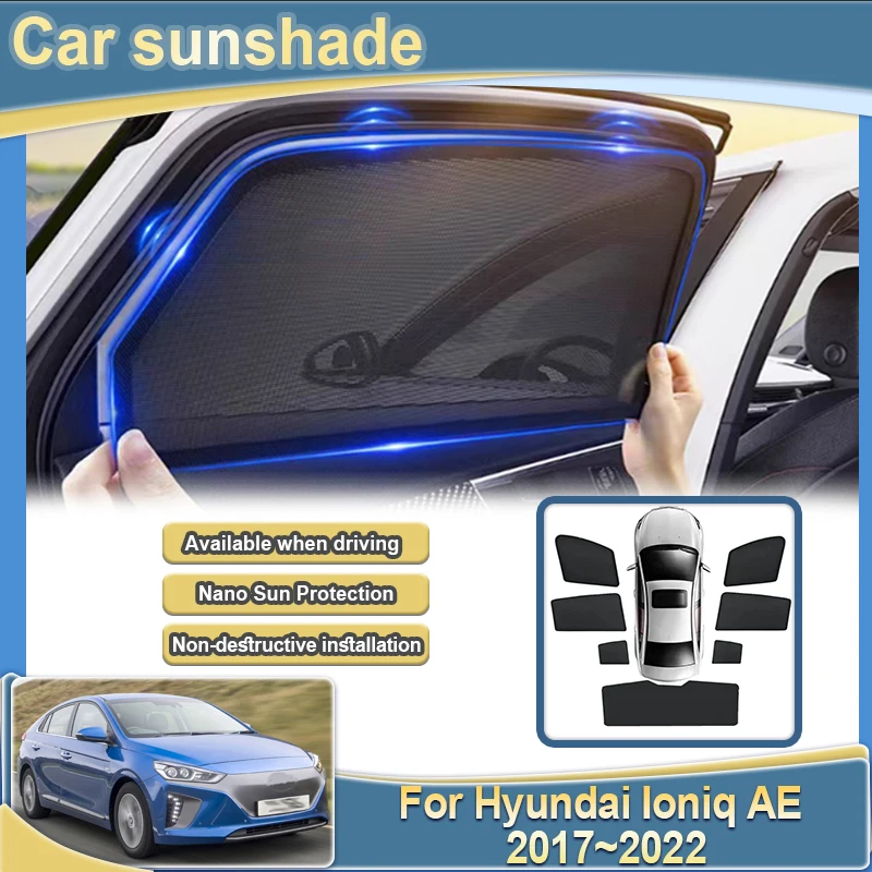 

For Hyundai Ioniq AE 2017 2018 2019 2020 2021 2022 Car Sun Visor Auto Curtain Sunshade Light blocking Curtains Privacy Auto Part