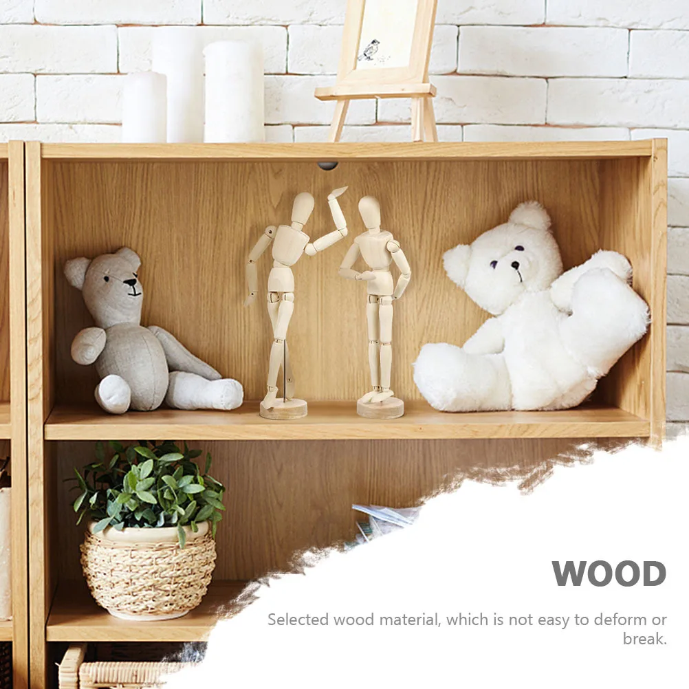 

FOMIYES 2 шт., фигурка художника из цельного дерева, человеческая фигурка, мини-игрушка, ремесленная модель для рисования