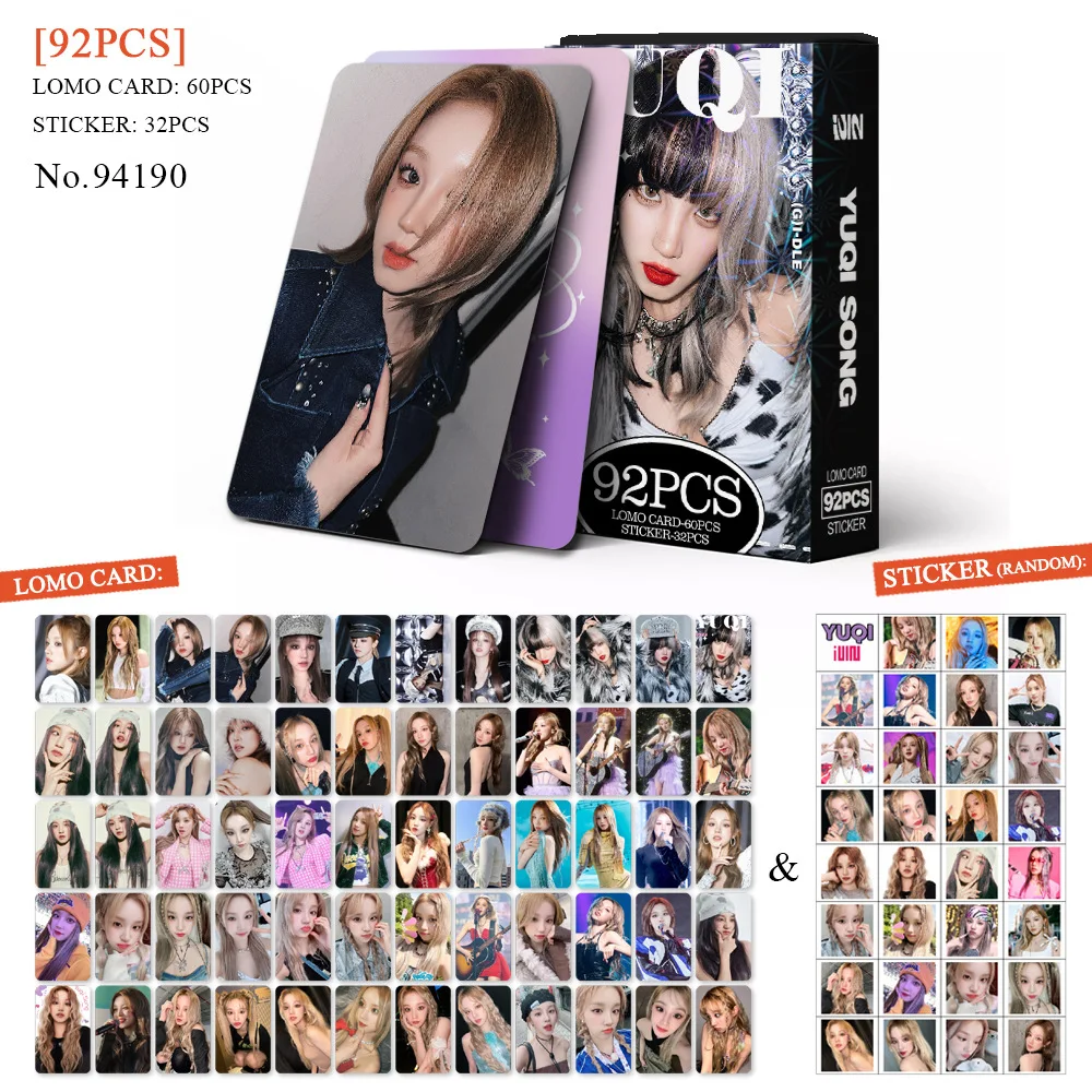 92pcs/set KPOP (G)I-DLE Card Song Yuqi Single Small Card Song Yuqi Album Gidle Female Child Printed Photo Collection Card