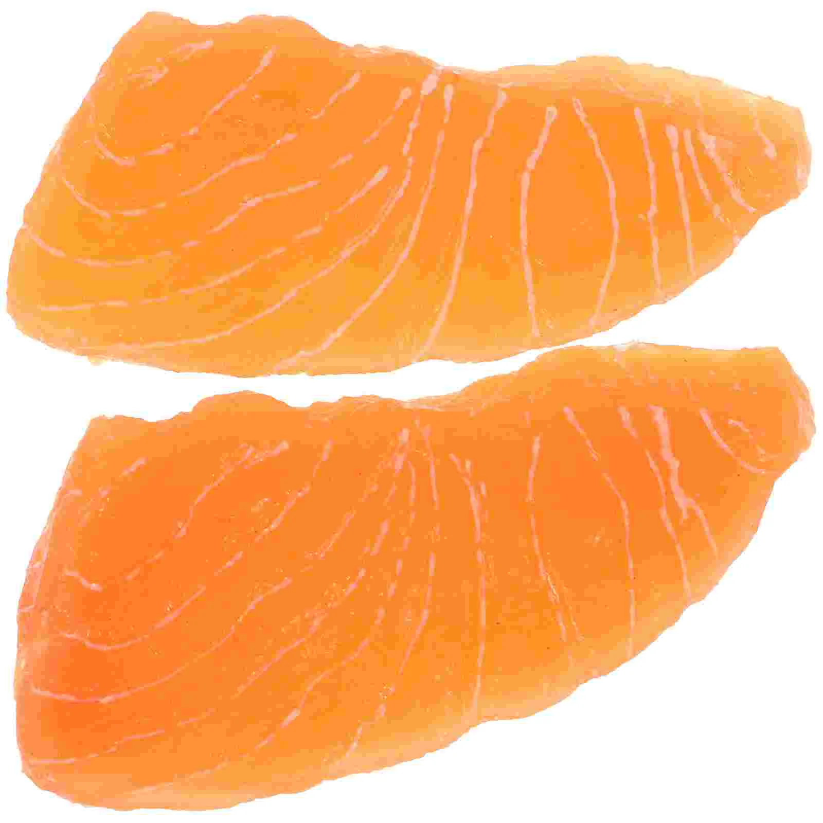 

2 Pcs Japanese-style Imitation Salmon Fillet Decor Artificial Pvc Simulation Food