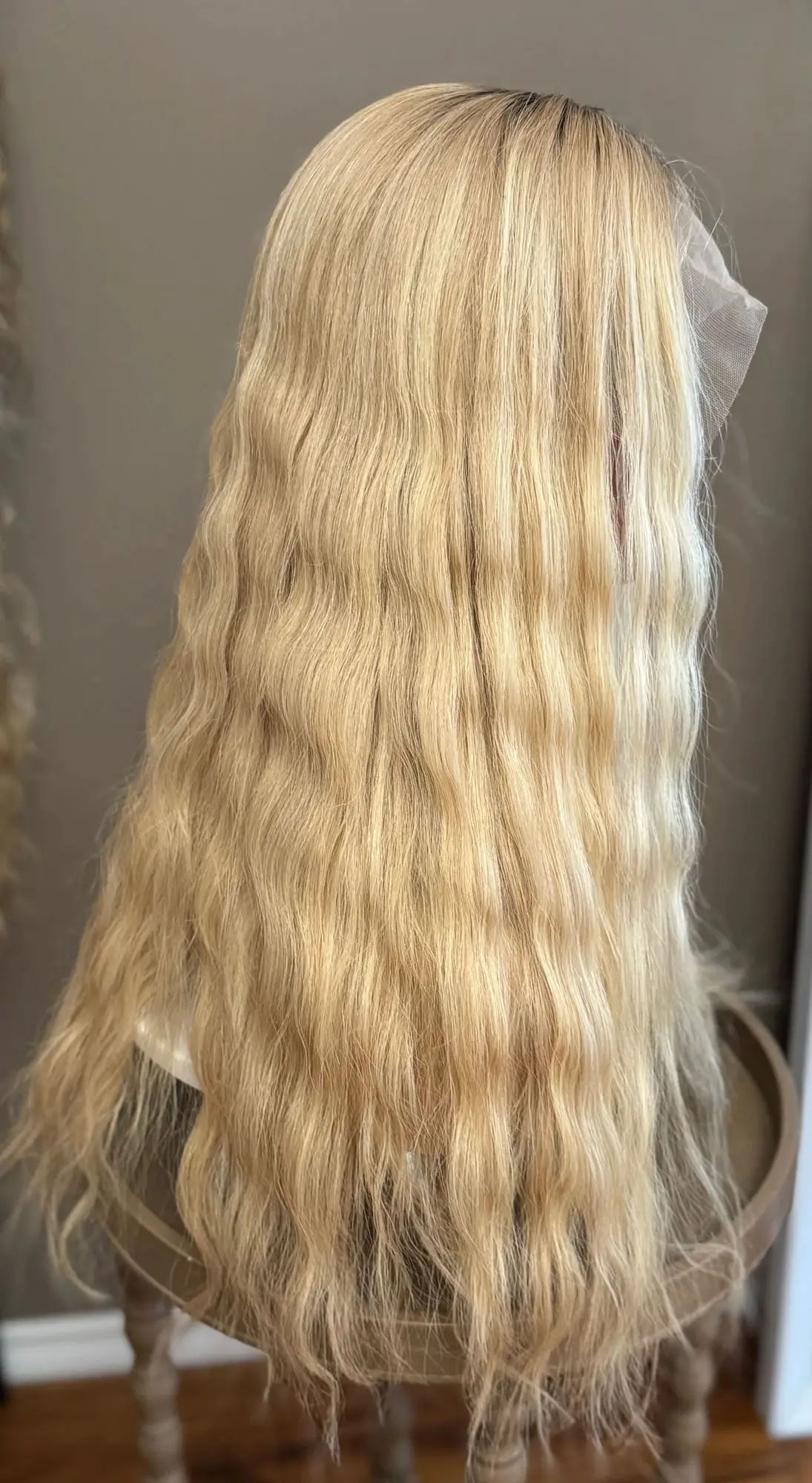 نظرة واقعية أشقر فاتح لينة الظل الجذر موجة عميقة شعر مستعار اصطناعي 24 "طويل طول شعر مستعار مختلط 13x4 HD الدانتيل شعر مستعار أمامي الاستخدام اليومي #5