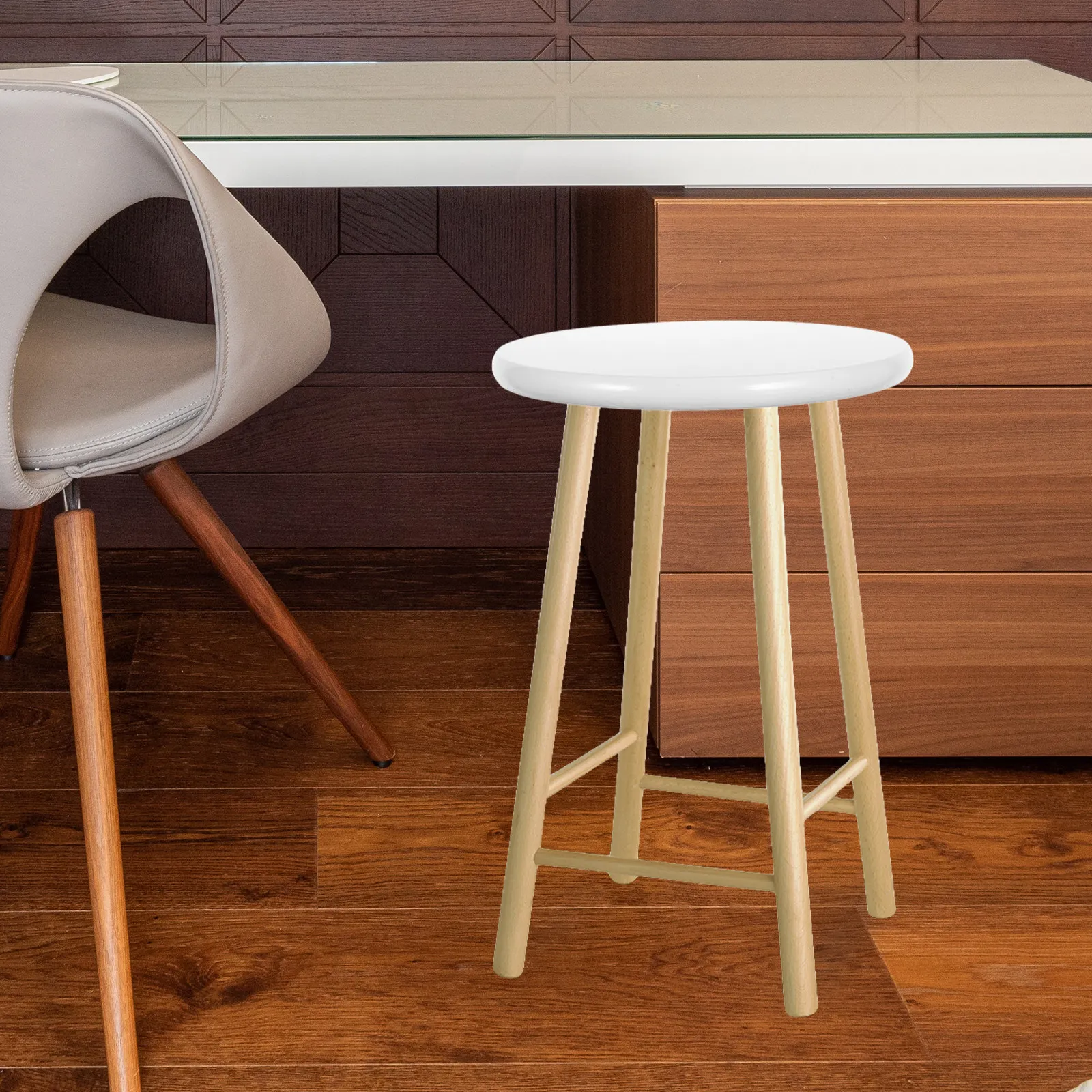 丸型スツールトップ交換用無垢材バースツールシート木製椅子座面部品、レストラン、ダイニング、バー用椅子部品