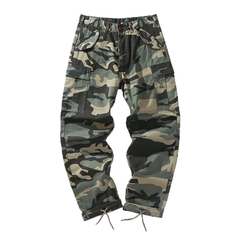 

Men's Tactical Camouflage Overalls High Quality Loose Multi-Pocket Trousers Sports Training Casual Work Pants