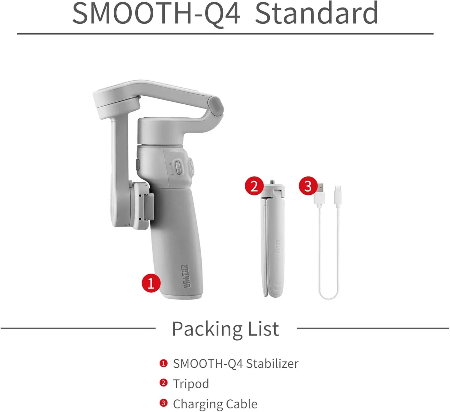 ZHIYUN Smooth Q4 Gimbal Stabilizer 3-Axis Smartphone Phone Gimbal Foldable Portable Gimbal Stabilizer for Android and iPhone