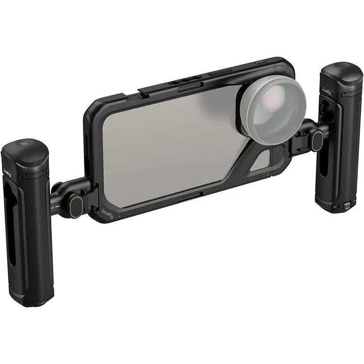 2026 In stock SmallRig Dual Handheld Phone Cage Kit for iPhone 15 Pro Max Mobile Video Rig Cage Kit with Wireless Quick Release