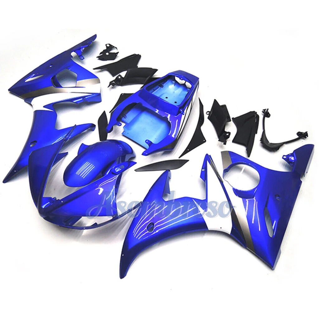 Fairing kit For Yamaha YZFR6 2003 2004 2005 YZF R6 YZF-R6 03 04 05  Sportbike ABS Injection Blue White Bodywork