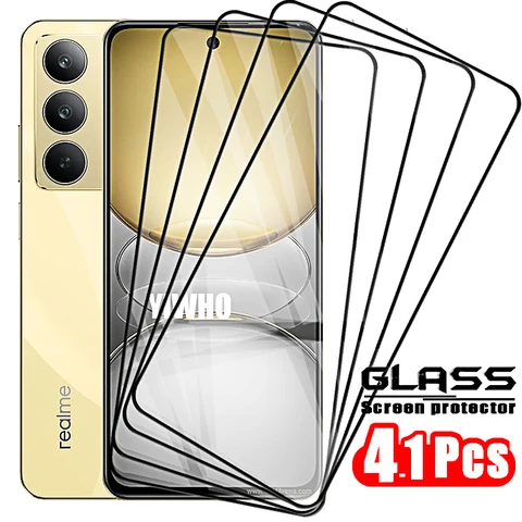 4-1 шт. закаленное стекло для Realme C75 4G C67 C65 C63 C61 C55 C53 C51 C35 C33 C31 C30s Защитные пленки для экрана передняя защитная пленка HD