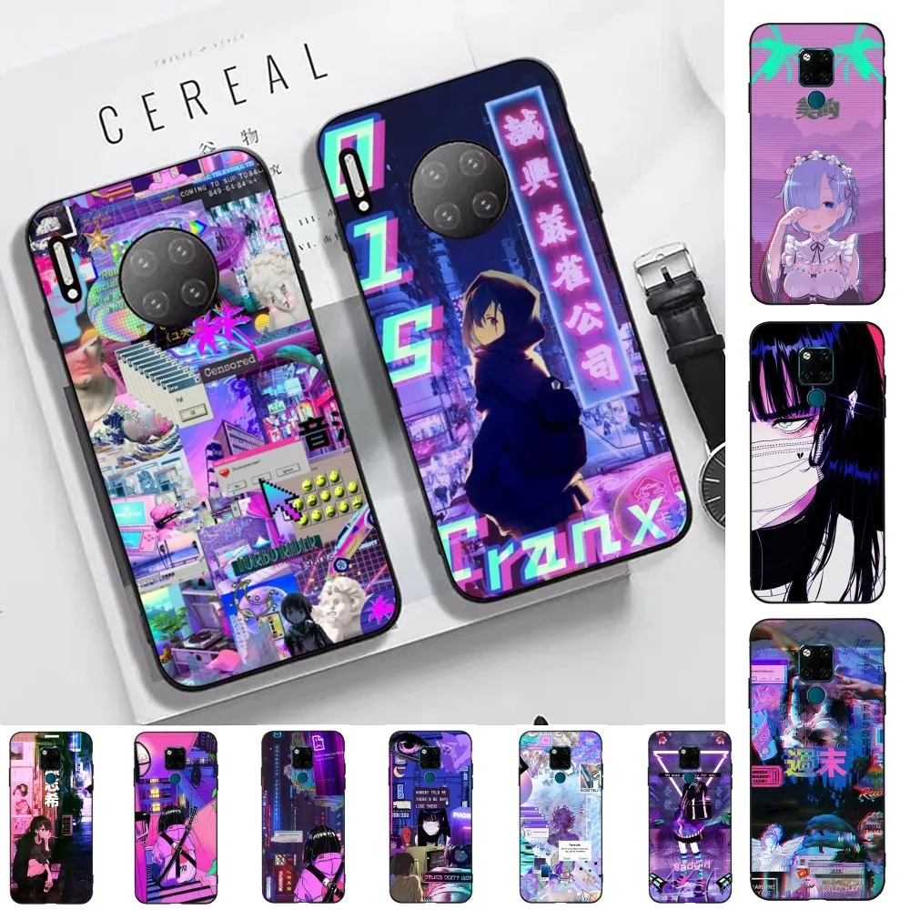 Vaporwave Glitch Anime Phone Case For Huawei Mate 10 20 30 40 50 lite pro Nova 3 3i 5 6 SE 7 pro 7SE