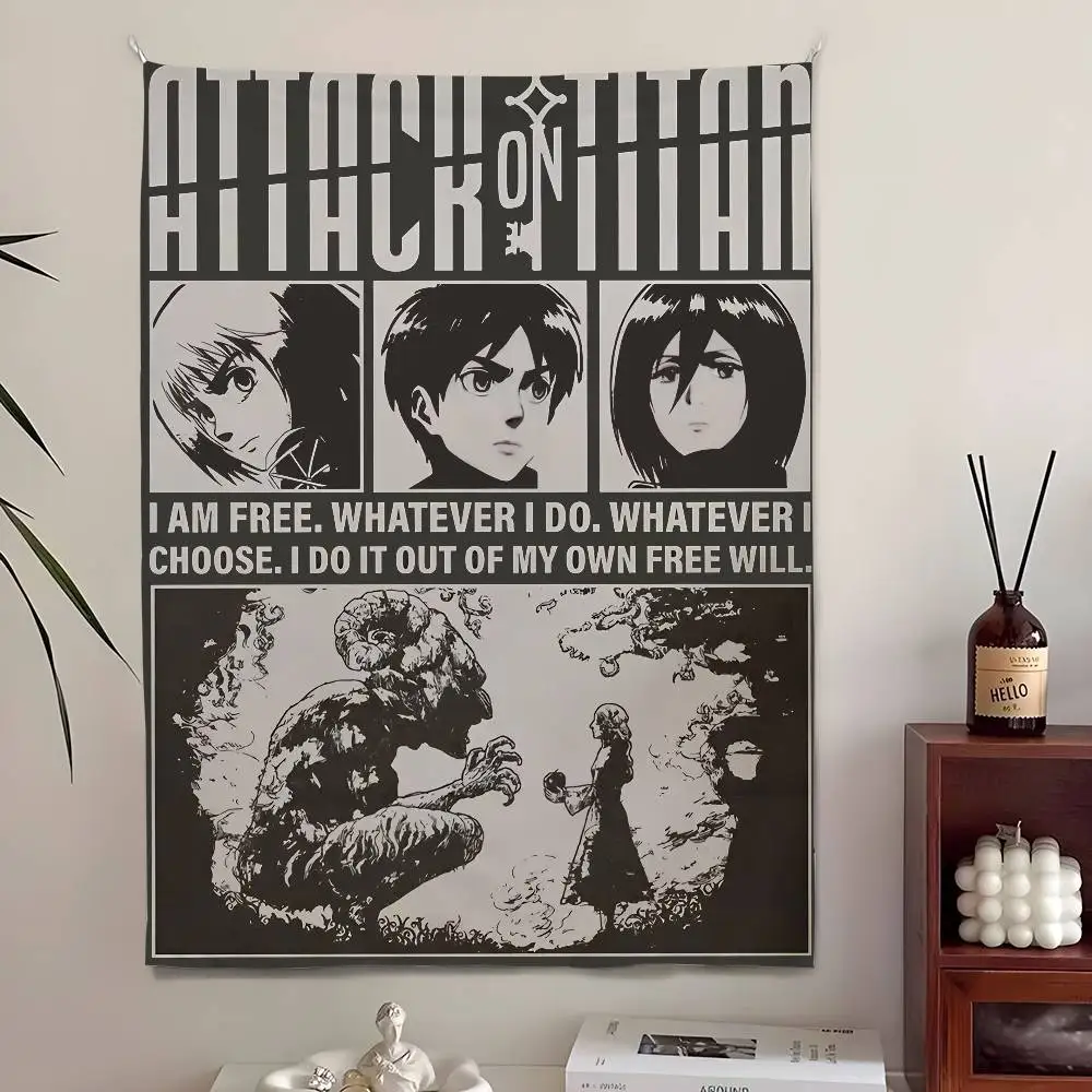 Attack on Titan Tapestry Table Runner for Bedroom Living Bar Garden Outdoor Festival Decor Background Art Banner Home Decor