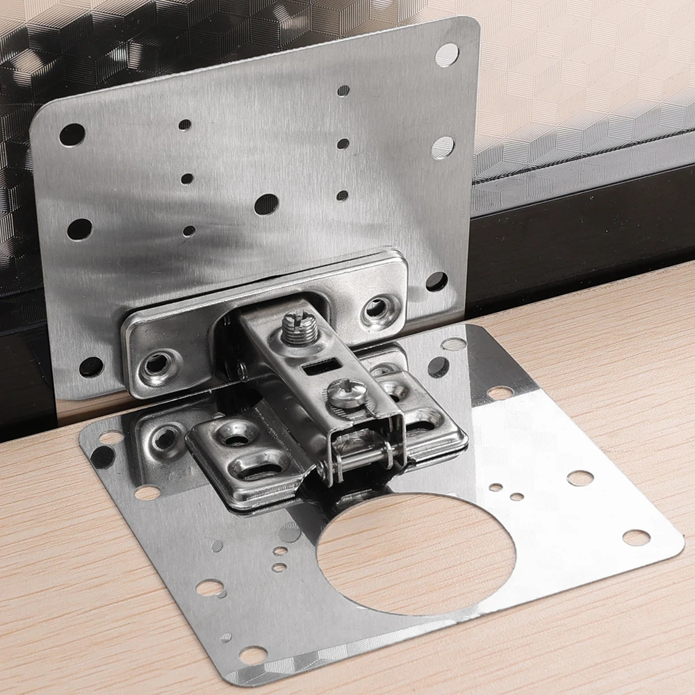 Cabinet Hinges Repair Plate Kit Kitchen Cupboard Door Hinge Mounting Plate with Holes Cabinet Furniture Hardware Accessorie Tool