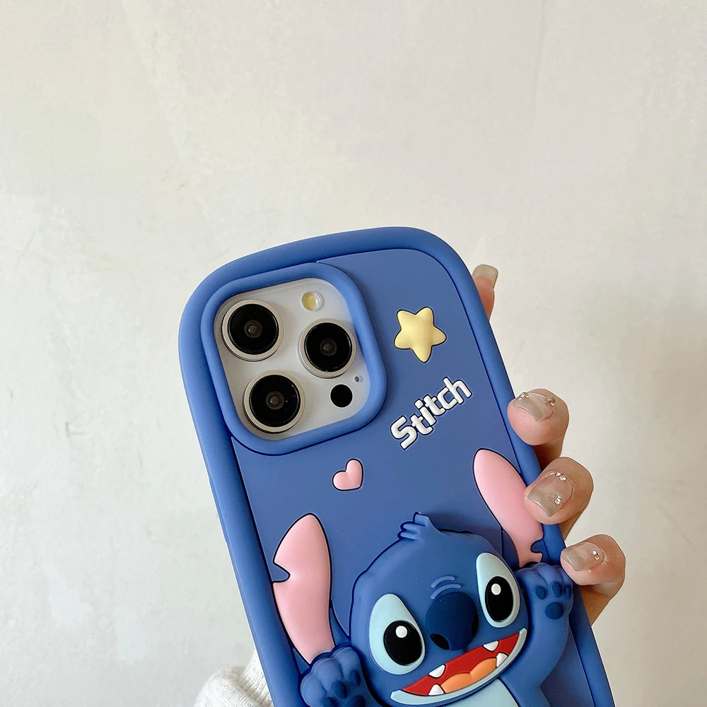 Para iPhone 16 15 14 13 12 11 Pro Max Kawaii 3D funda de punto de dibujos animados funda de silicona suave con soporte para espejo de maquillaje