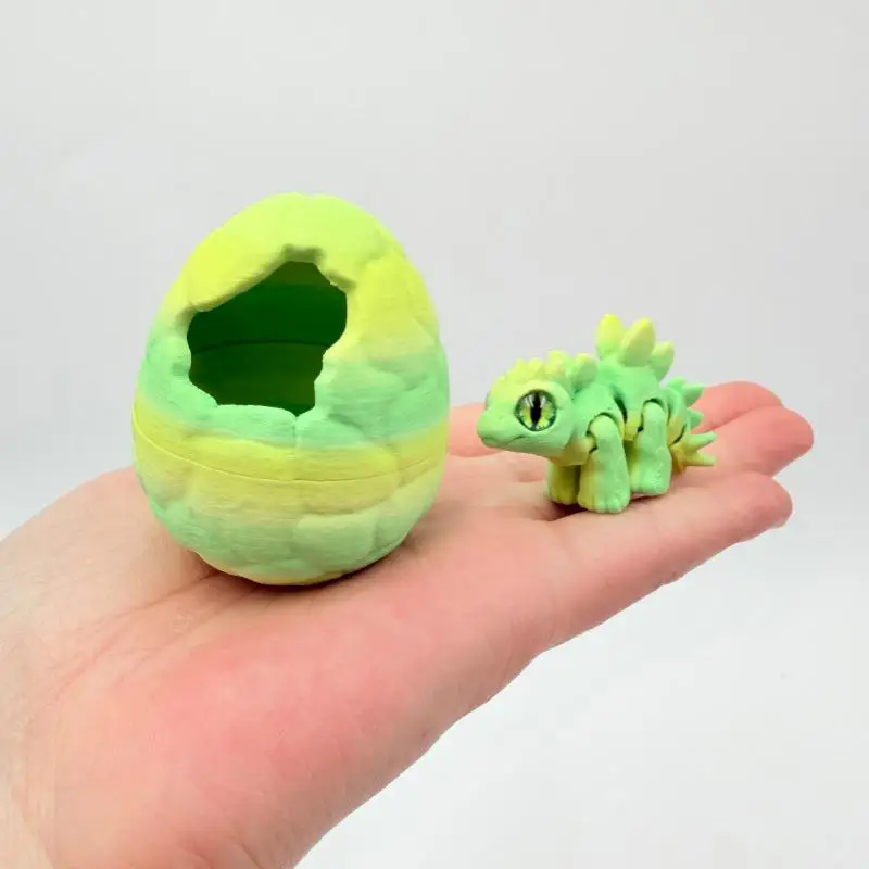 3D Printed Cracked Dinosaur Egg Triceratops Model for Playroom Decor view 4