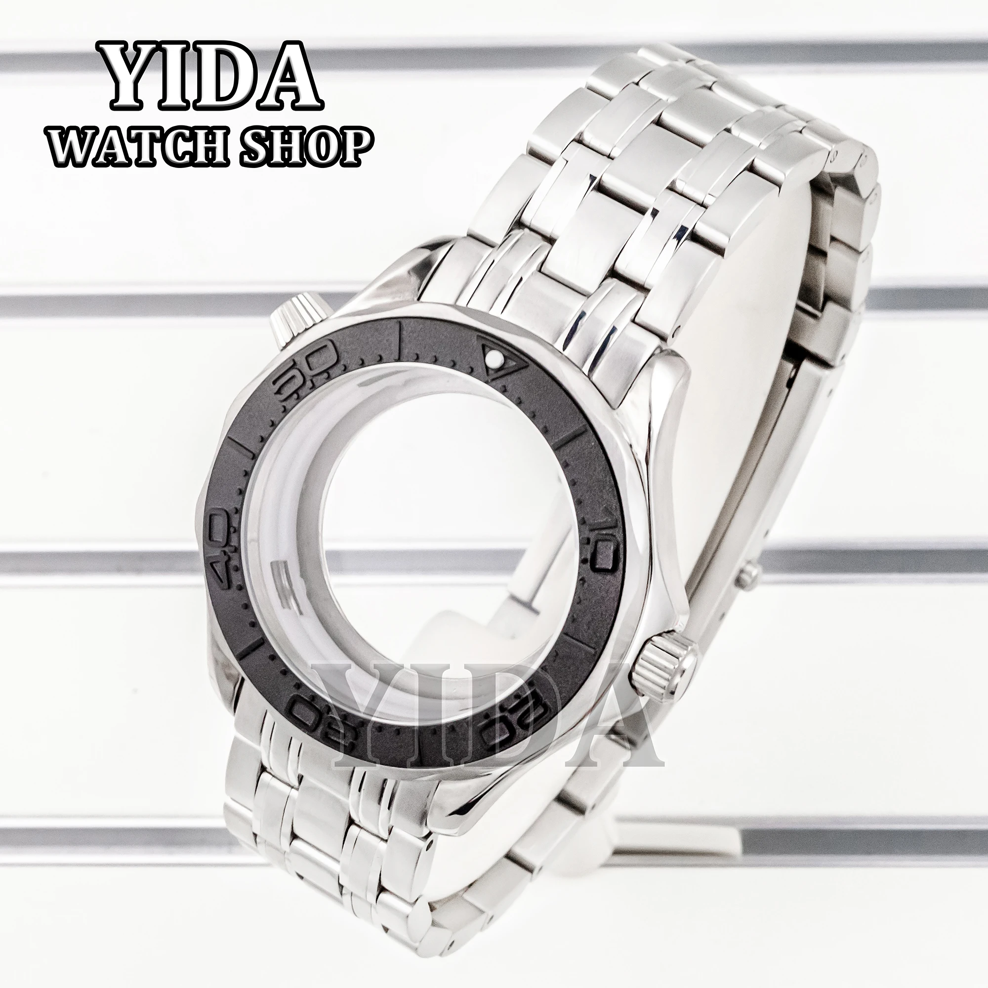 NH35 41mm Stainless Steel Watch case Band 31MM Dial Sapphire Crystal Watch Accessories For Seamaster 300 NH36 Movement Parts