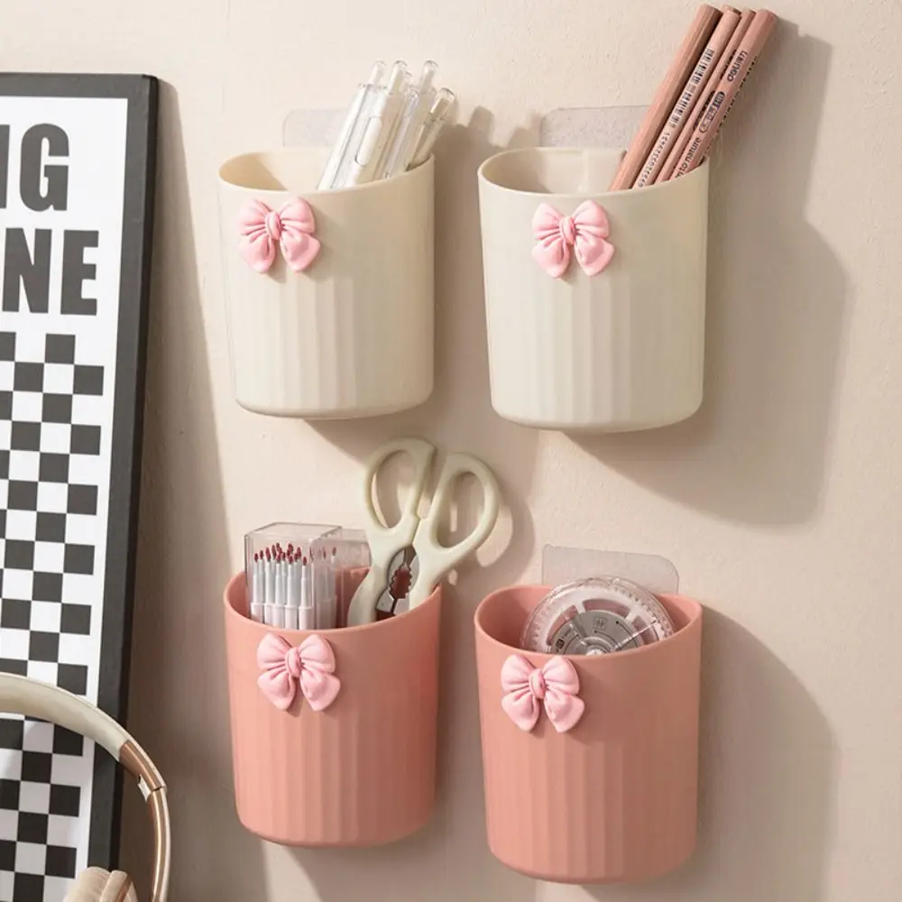 Durable Kawaii Pen Holder Thickened Wall Hanging Pencial Case Large Capacity Perforation-free Stationery Storage Box Student