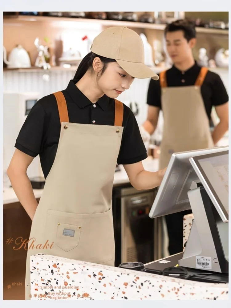 Waterproof Beauty Apron for Kitchen Home Milk Tea Shop Supermarket woman beautician Nail Salon Uniform Wear to Work mandil