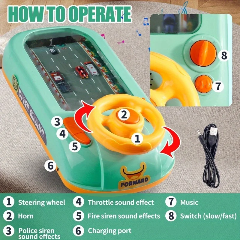 لعبة ألغاز لعبة السباق والمغامرة للأطفال، لعبة ألغاز USB، بطارية توصيل هدايا عيد الميلاد وأعياد الميلاد (بطارية)