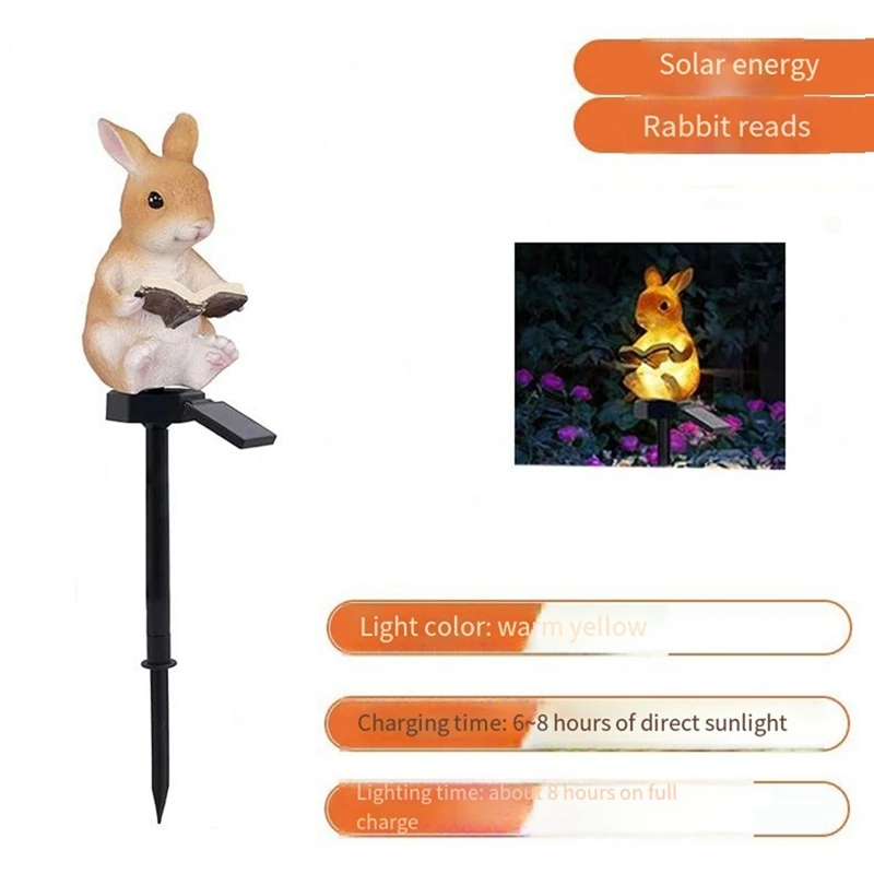 Solar Resin Squirrel Lawn Light, Waterproof Ground Light, Outdoor Garden Landscape Spotlight, Decoração de iluminação