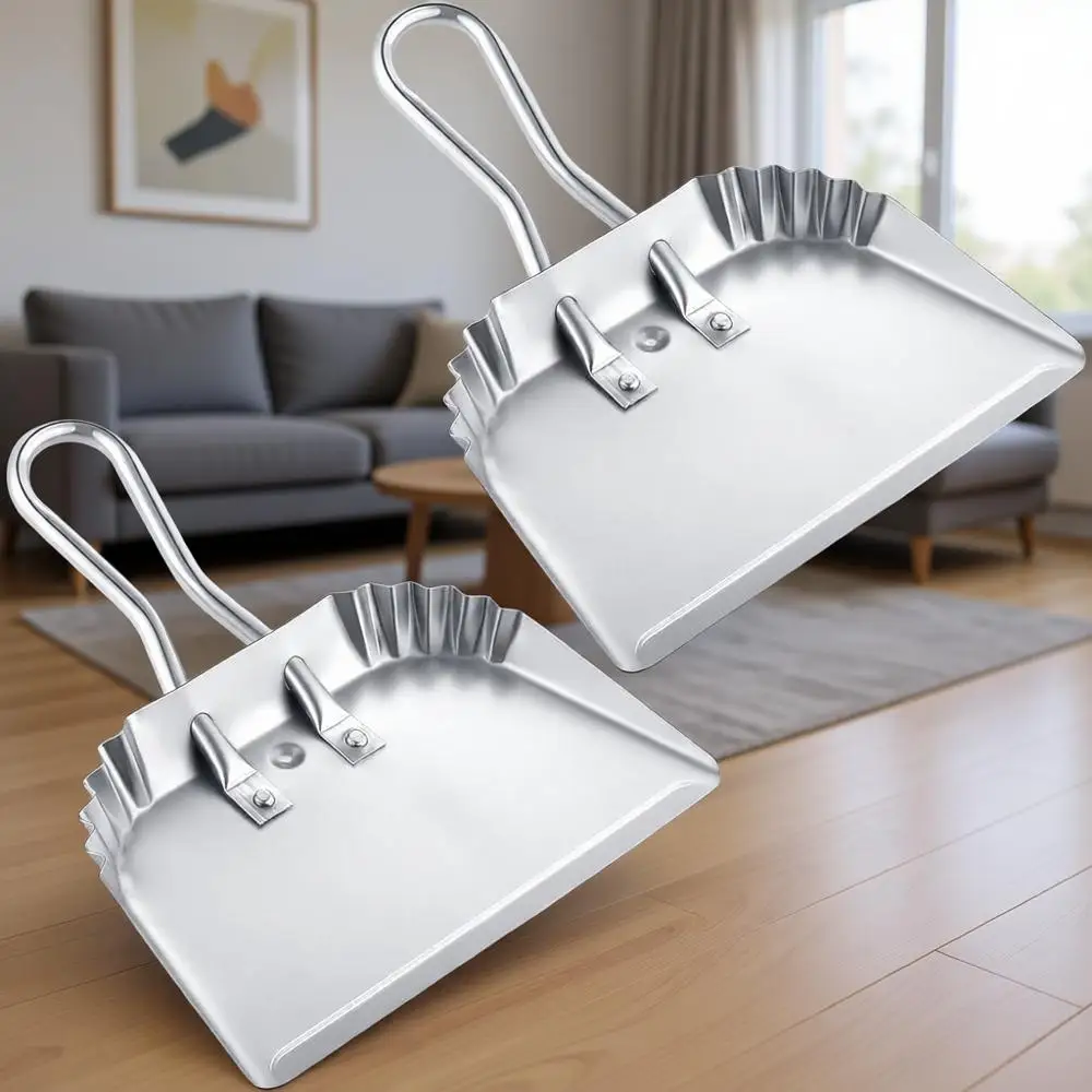

4 Pack 12 inch Heavy Duty Metal Dustpan Large Wide Dust Pans Ideal for Home and Commercial Use
