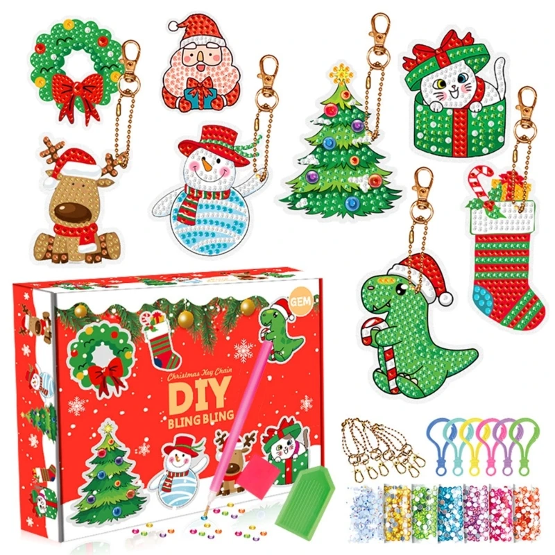 Christmas Crafts  Gem 5D Painting DIY Project Kits Material Easy Operate Colorful Stickers Teen Favor Art Crafts