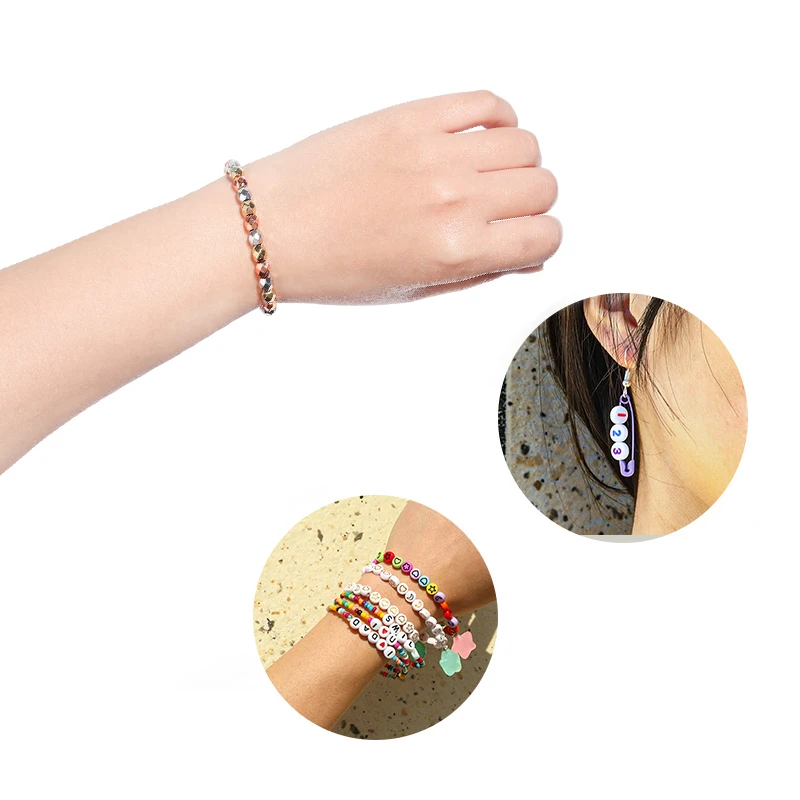 100Pcs Gold Silvers color CCB Spacer Beads Faceted With Long Corner Beads For Jewelry Making Handmade Diy Necklace Bracelet