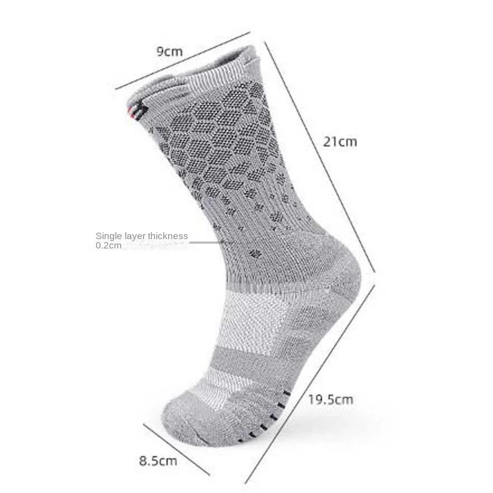 Hosiery Sports Socks Black/Grey/White Sweat Absorbing Thick Cotton Socks Shock-absorbing Thick Men Middle Tube Socks Unisex