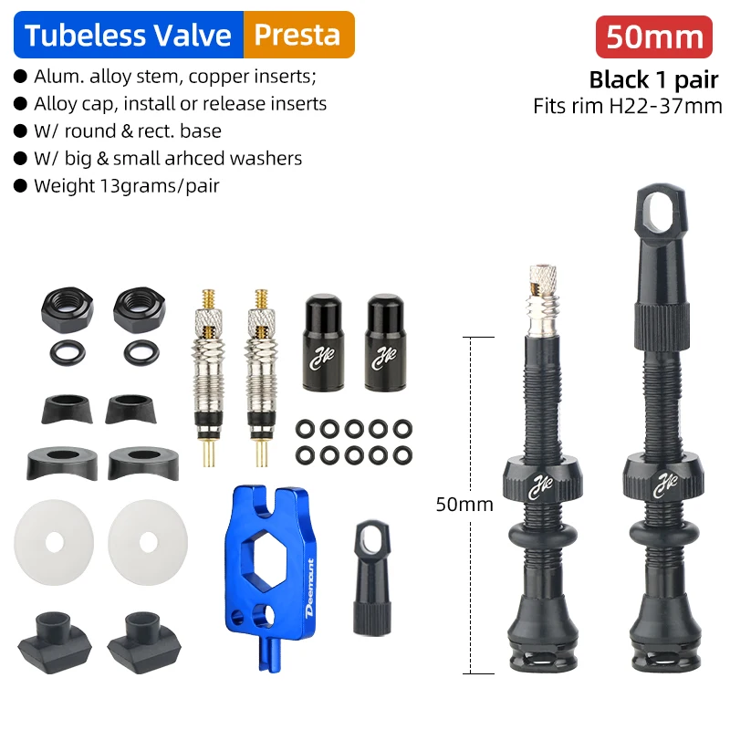 Fahrrad Tubeless Reifen Ventil Carbon Felge Presta Ventile 40 50 65 80mm F/V Abnehmbare Messing Kern W/kappe Für MTB Fahrrad Luft Ventil