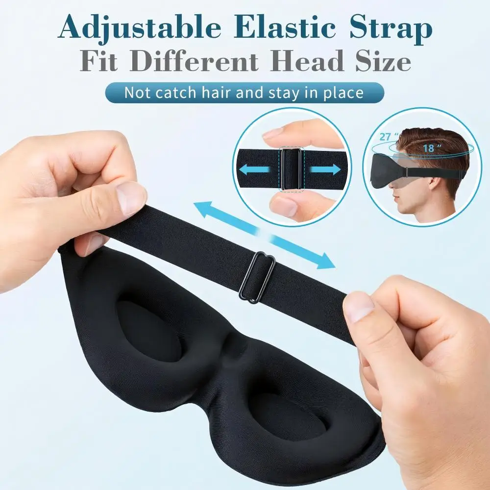 قناع النوم للنوم الجانبي، حجب الضوء للنوم للنساء والرجال معصوب العينين، غطاء عين خفيف الوزن للسفر #2